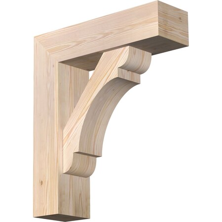 Ekena Millwork Olympic Block Smooth Bracket w/ Offset Brace, Douglas Fir, 7 1/2"W x 26"D x 30"H BKT0806X26X30OLY05SDF